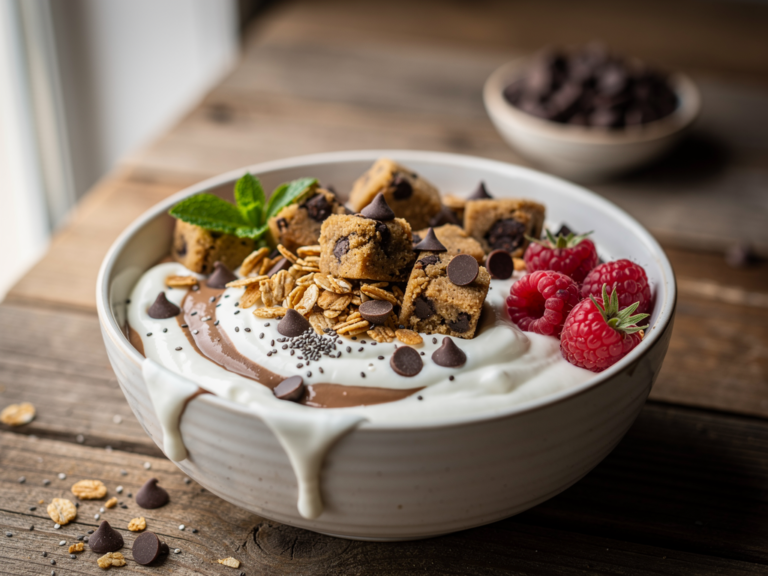 Cookie Dough Protein Yogurt Bowl – A Quick High Protein Breakfast You Will Actually Look Forward To