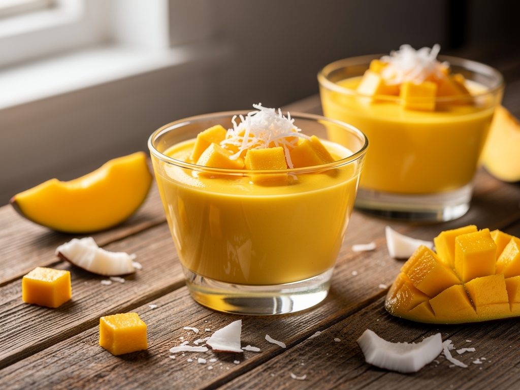 No-Bake Mango Coconut Pudding with Just 3 Ingredients