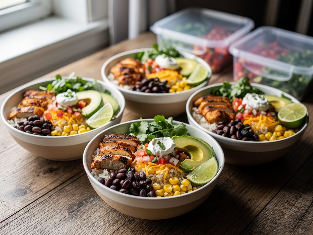 5-Day Chipotle-Style Chicken Burrito Bowls for Easy Budget Meal Prep