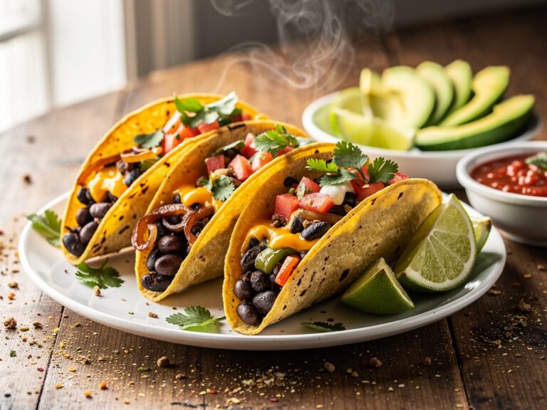 Crispy Vegan Black Bean Tacos That Are Cheesy and Ready Fast