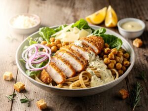 High-Protein Crispy Chicken Caesar Pasta Salad You Will Actually Crave