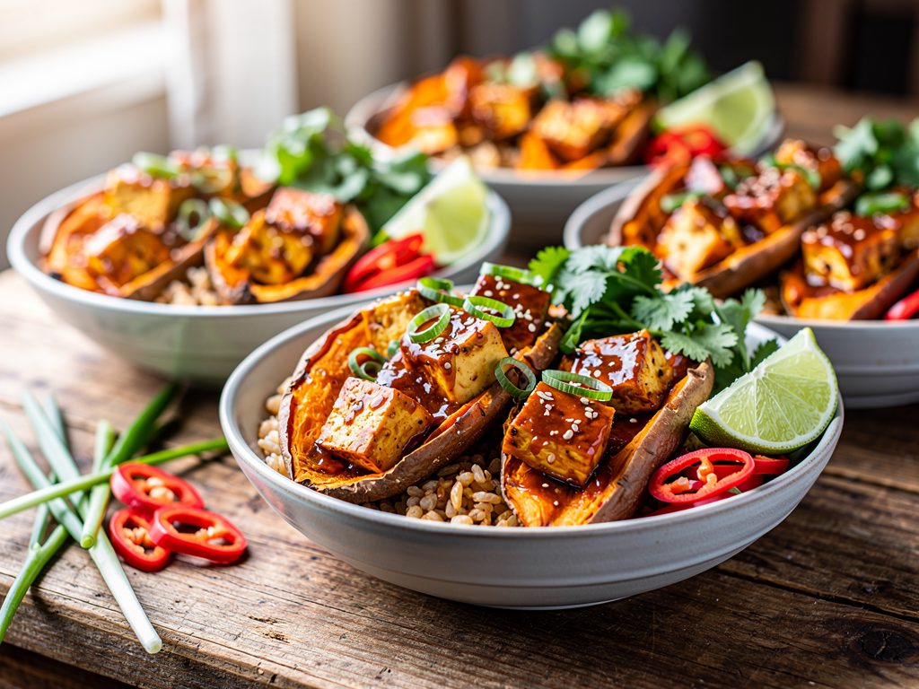 Sticky Garlic Chili Tofu Bowls for Easy Vegan Meal Prep