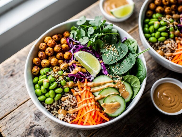 Vegan Buddha Bowl with Creamy Peanut Dressing