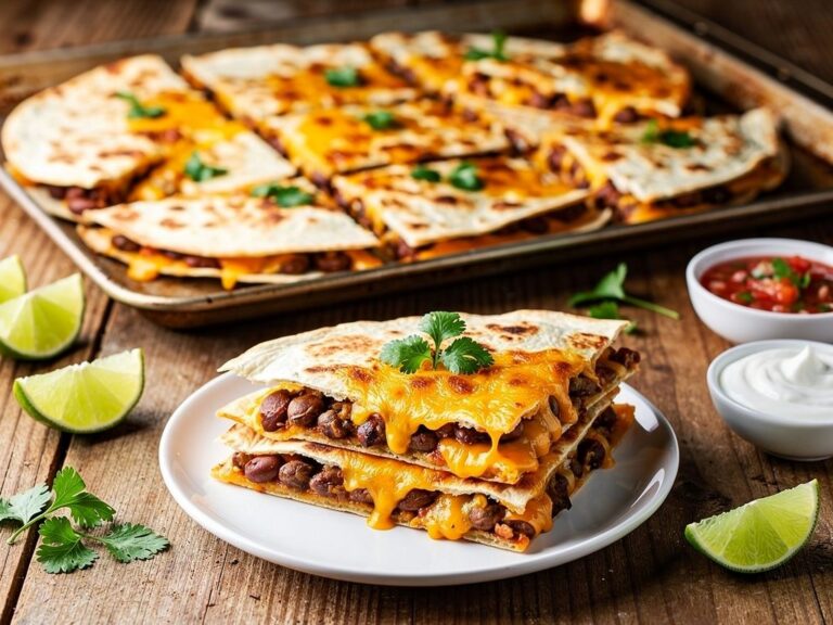 Crispy Sheet Pan Bean & Cheese Quesadillas for a Cheap Easy Dinner