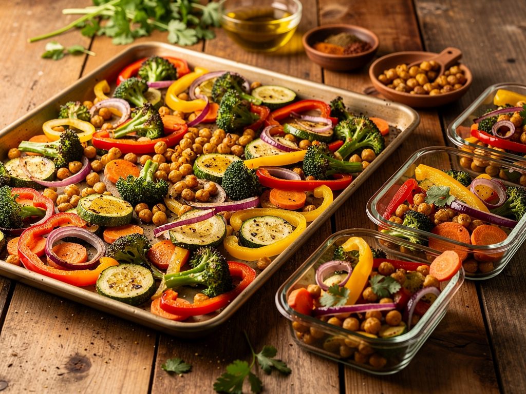 Sheet Pan Roasted Veggie & Chickpea Meal Prep for the Whole Week