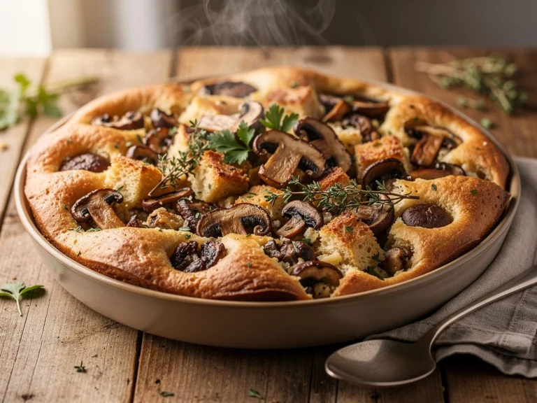 Wild Mushroom Focaccia Stuffing for Thanksgiving That Everyone Will Ask About
